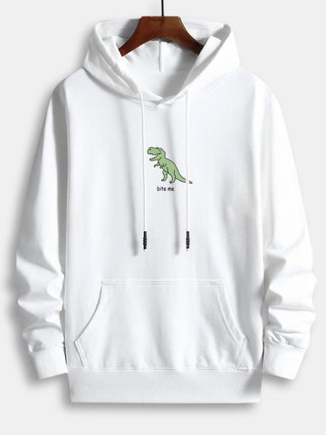 Cute Cartoon Dinosaur Print Cotton Hoodie