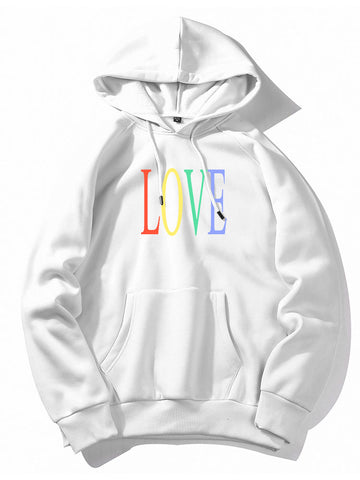 Colorful Love Print Hoodie